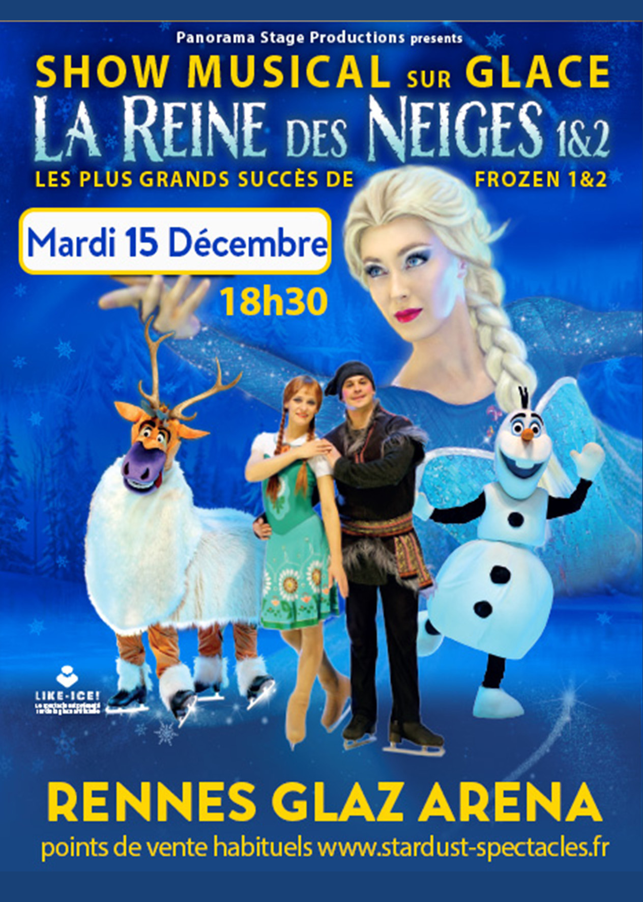 Affiche La Reine des Neiges sur Glace 1&2 en concert à la Glaz Arena